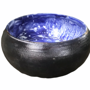 Ceramiczna Misa Duża biało kobaltowo brązowa