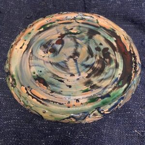 Ceramiczny Talerz zielono kolorowy