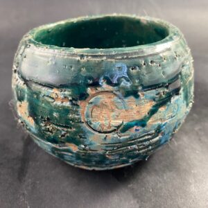 Ceramiczna Czarka duża zielono - turkusowa