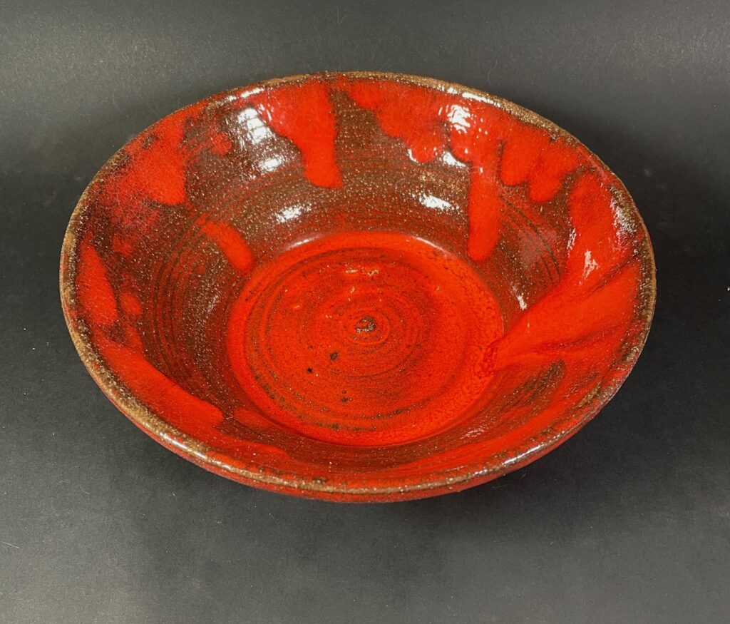Ceramika artystyczna ceramika użytkowa. Ceramiczna miska czerwona ceglasta nr 2