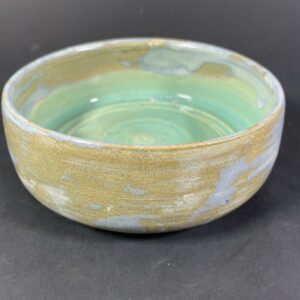 Miseczka brązowa, szaro niebieska, zielona w środku