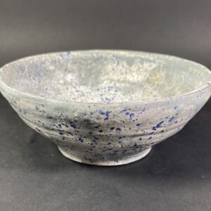 Miska stalowo-szaro-biała, nakrapiana