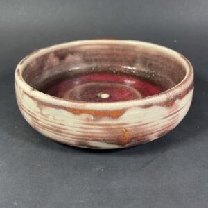 Miseczka, czerwono -brązowa z białymi łatami