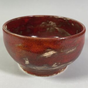 Miseczka wiśniowa, czerwona, w białe łaty