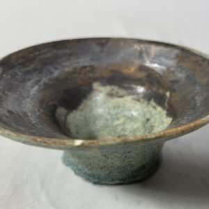 Świecznik, czarka zielono-srebrna