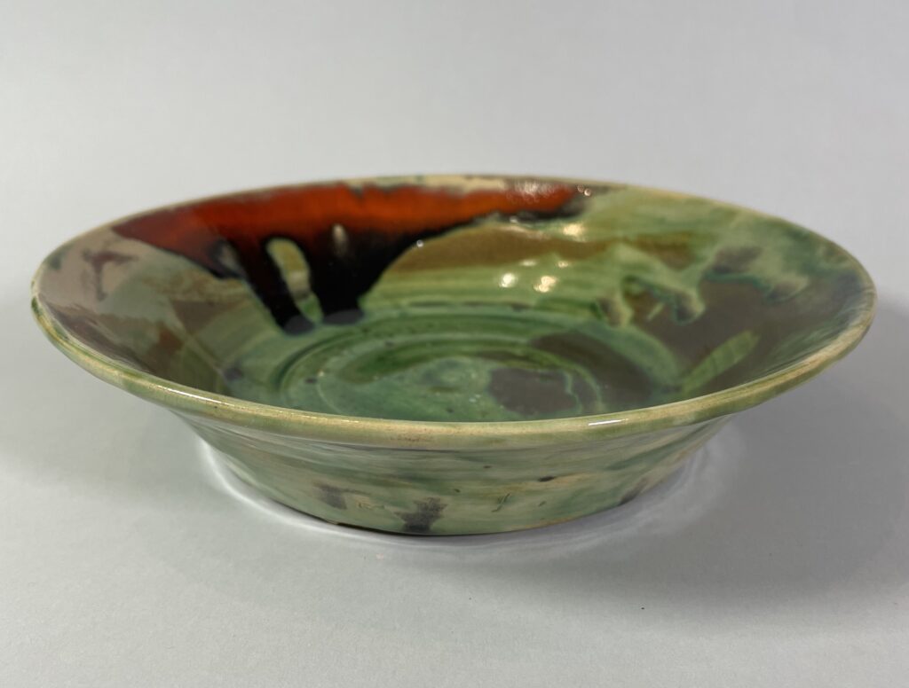 Miska zielono- brązowa z czerwonym akcentem Ceramika Gary Misaki