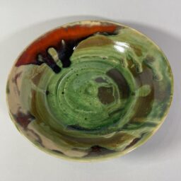 Miska zielono- brązowa z czerwonym akcentem Ceramika Gary Misaki